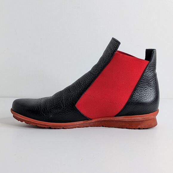 Arche Barssy Chelsea Bootie 38 Black Red Leather Made in France Comfort 7.5-8 - Picture 7 of 13